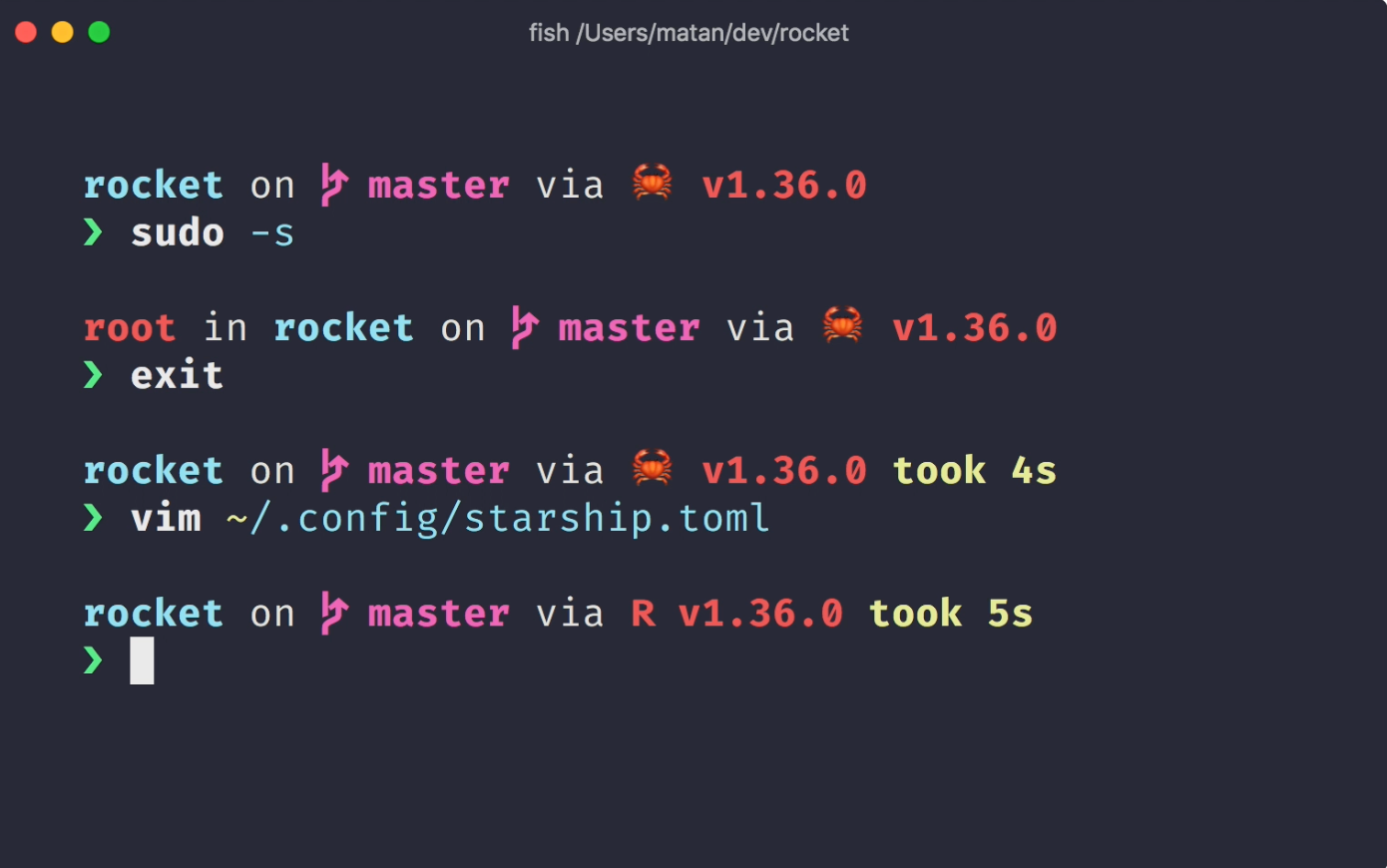 Starship Theme for ZSH Shell